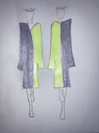 a drawing of a pair of pants and a shirt